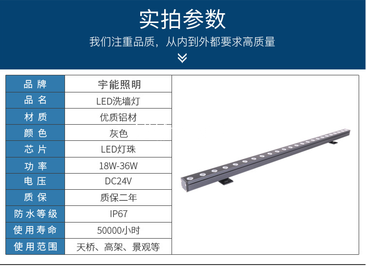 LED洗墙灯实拍参数