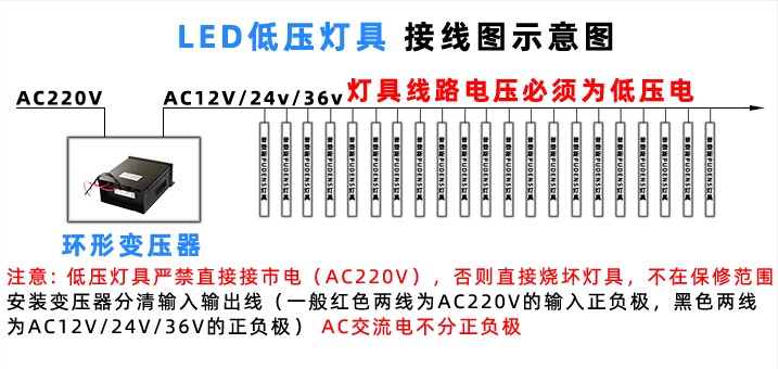 LED低压灯具接线示意图